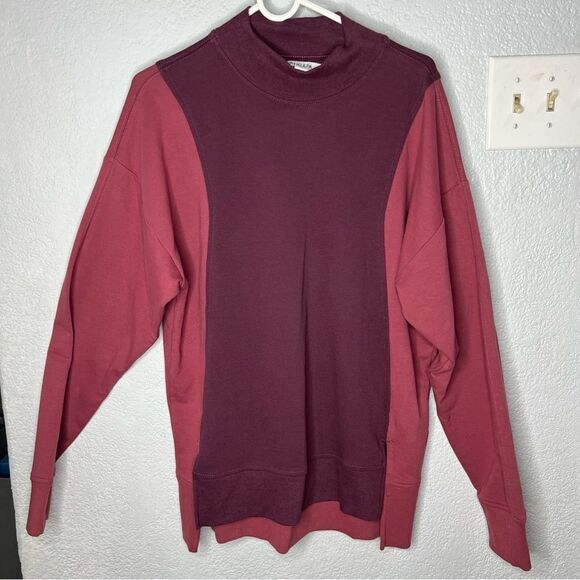 NWOT! Athleta Color Block Pink/Plumb Sweatshirt Loose Fit Women’s Size Small - Picture 2 of 12